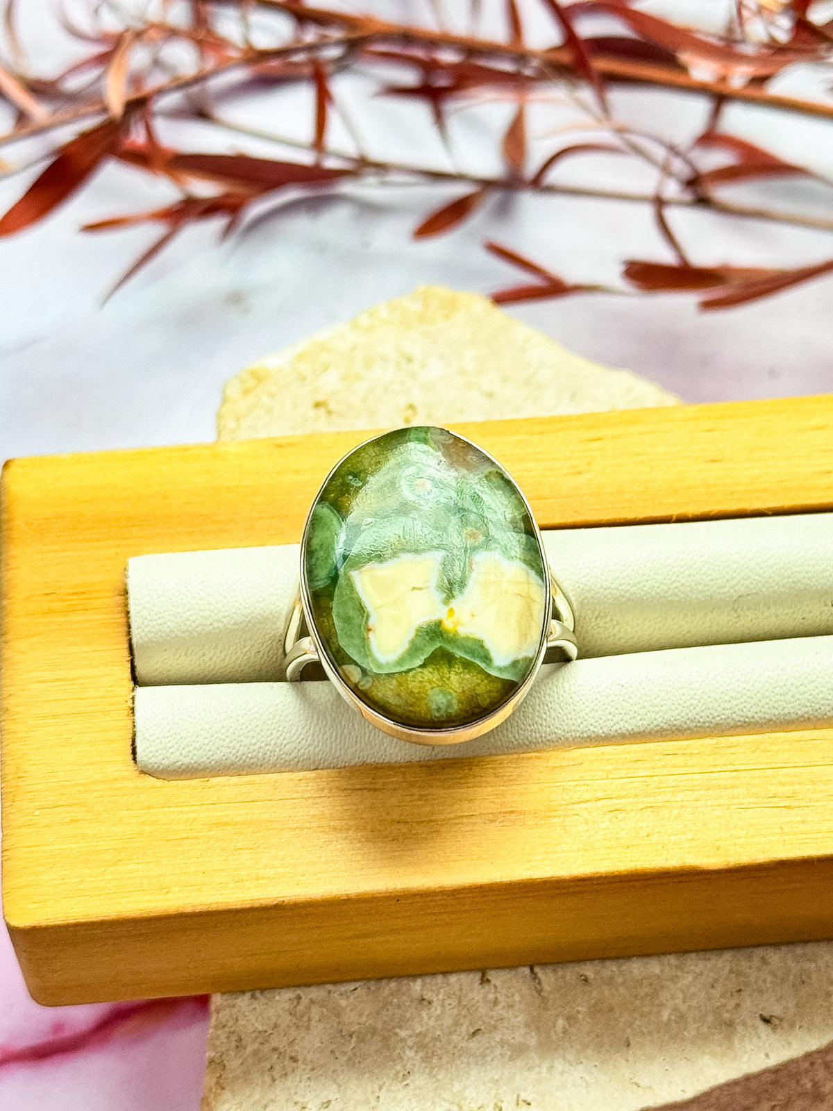 Rainforest Jasper / Rhyolite Ring - Size 10