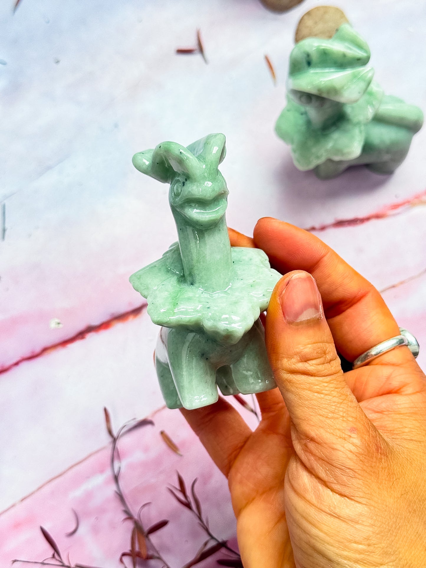Serpentine Meganium Carvings
