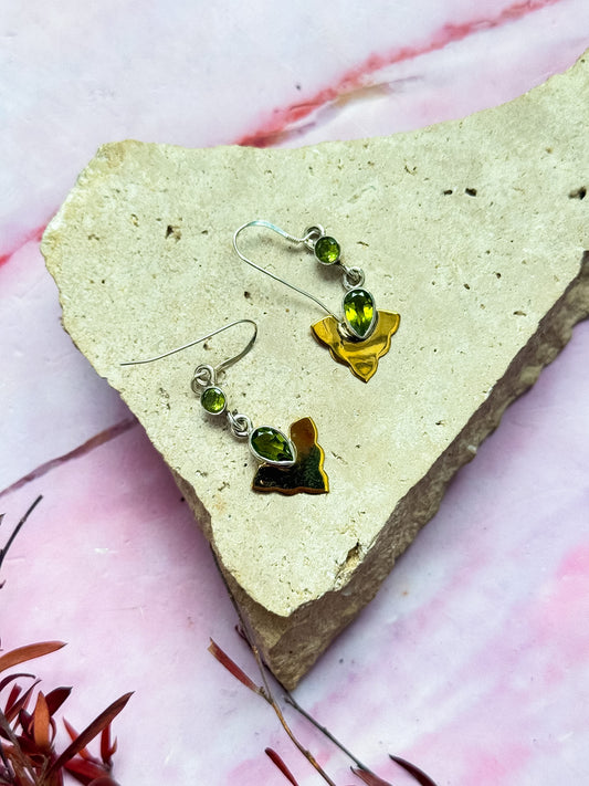 Peridot Dual Toned Earrings