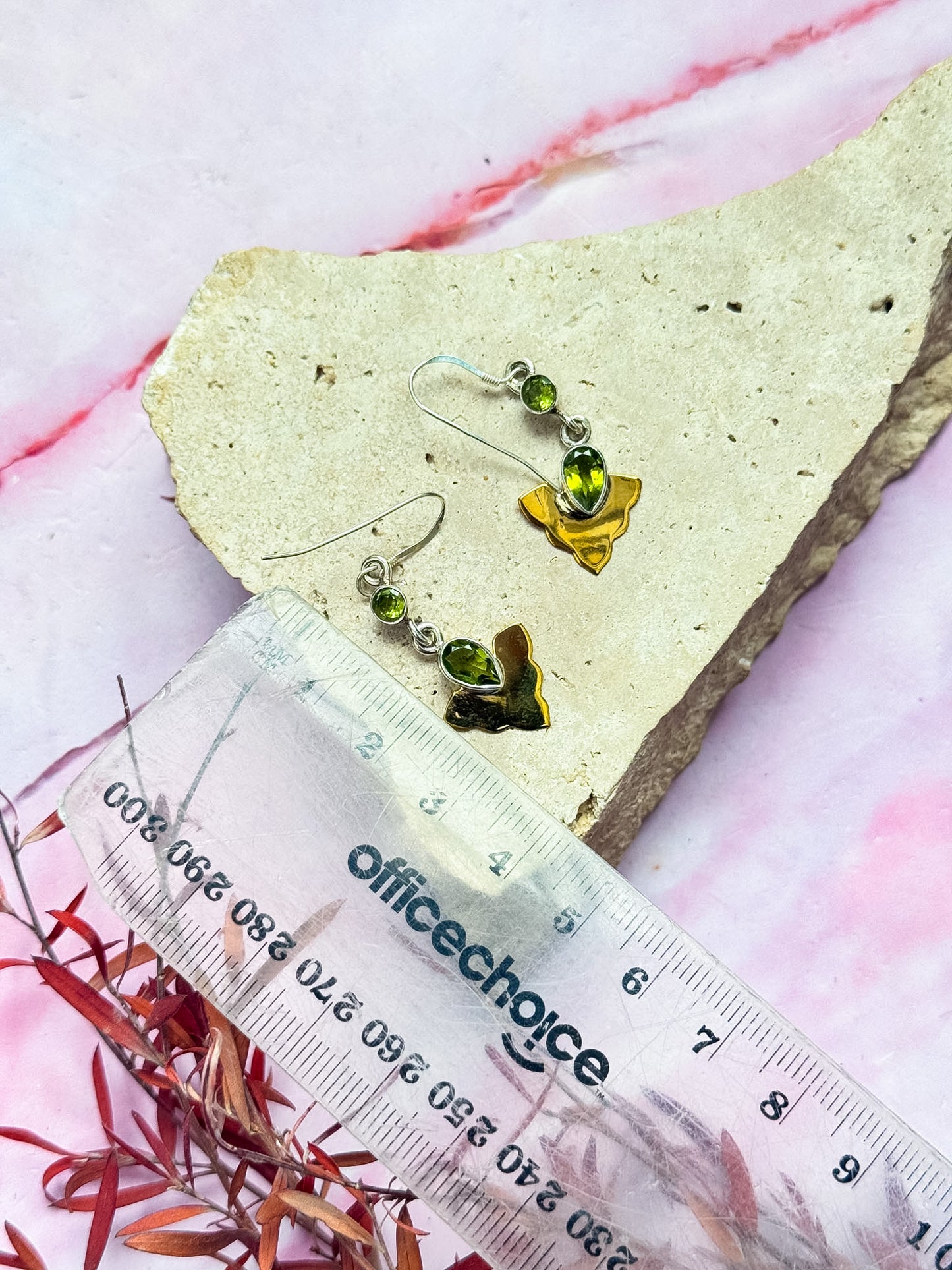 Peridot Dual Toned Earrings