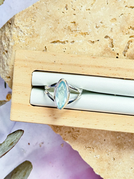 Facted Aquamarine Rings