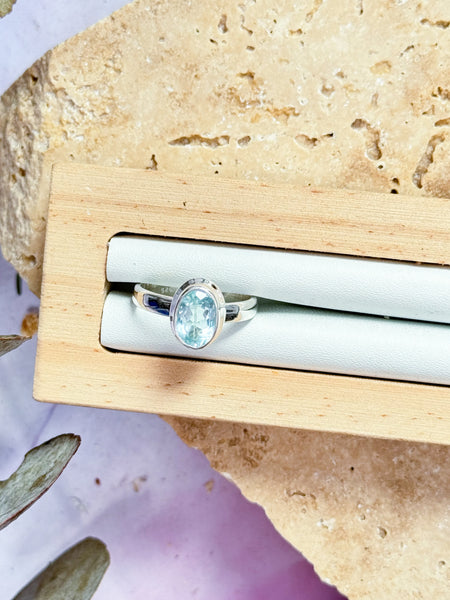 Facted Aquamarine Rings