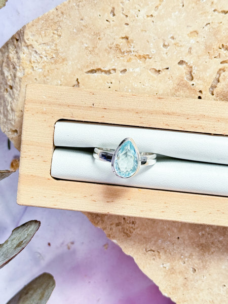 Facted Aquamarine Rings