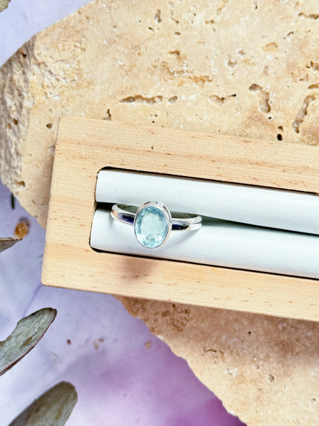 Facted Aquamarine Rings