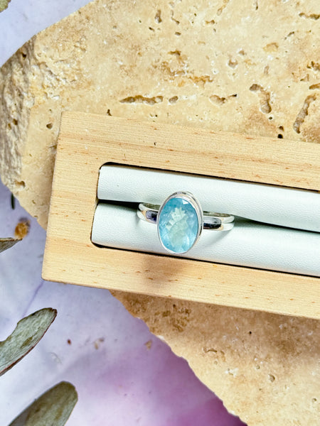 Facted Aquamarine Rings