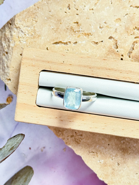 Facted Aquamarine Rings