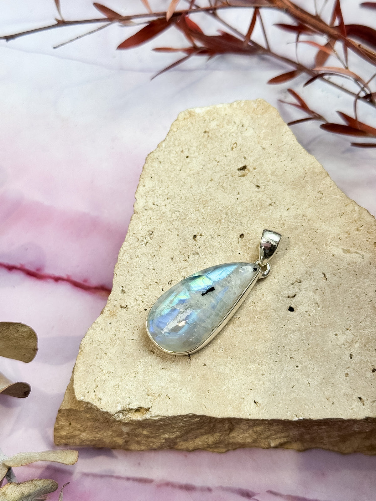 Rainbow Moonstone Pendants