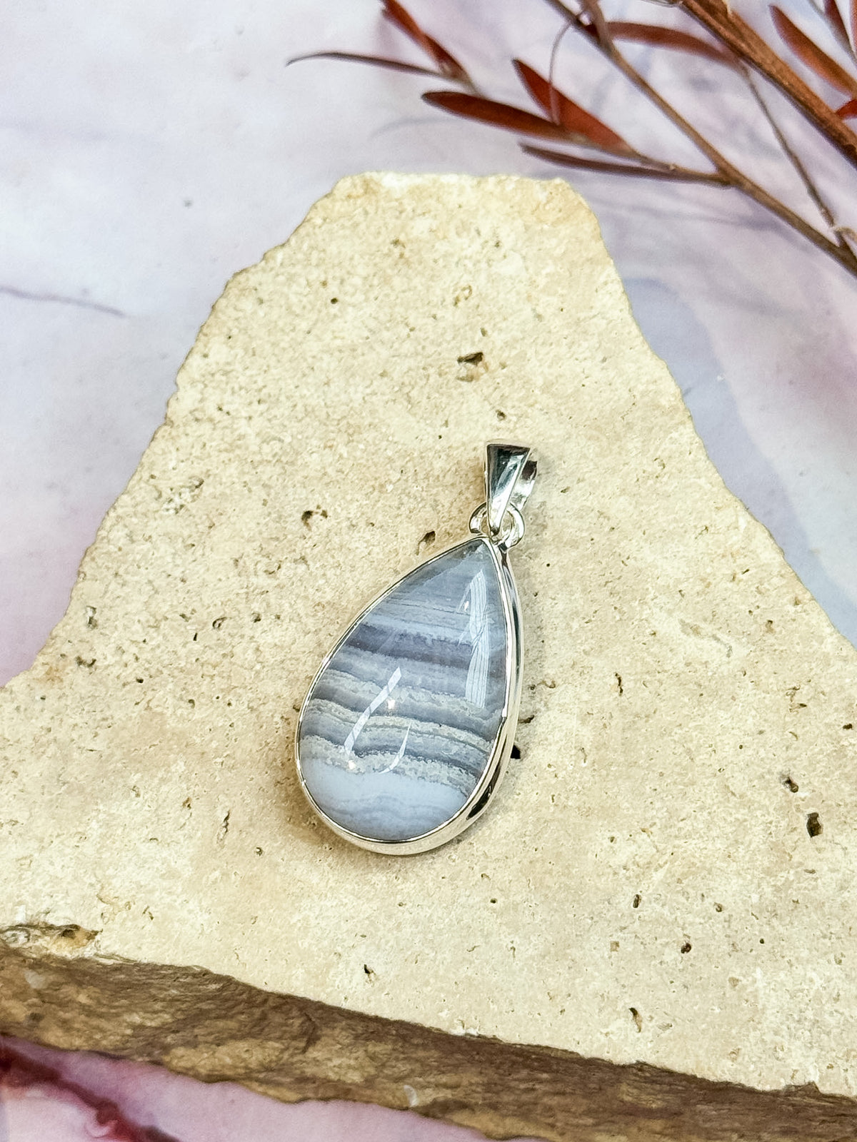 Blue Lace Agate Pendants