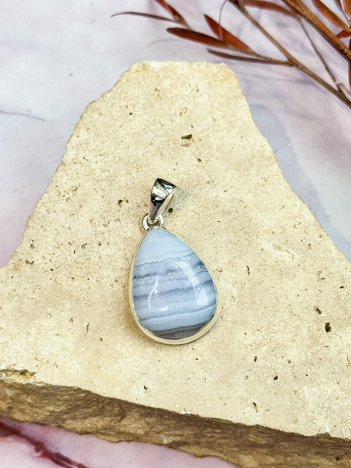 Blue Lace Agate Pendants