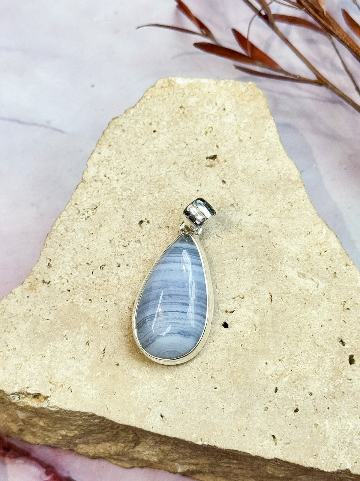 Blue Lace Agate Pendants