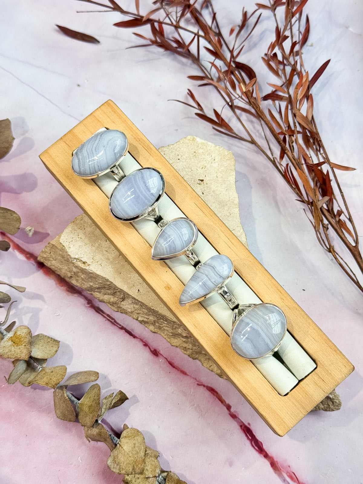 Blue Lace Agate Rings