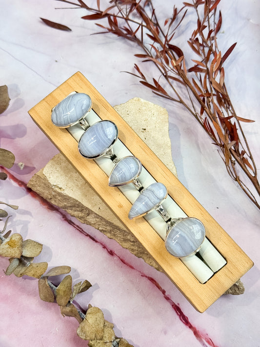Blue Lace Agate Rings