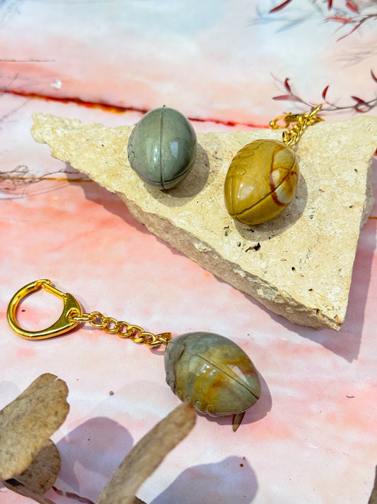 Polychrome Jasper Football Key Chains