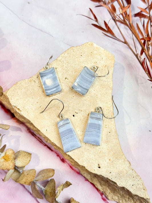 Blue Lace Agate Earrings