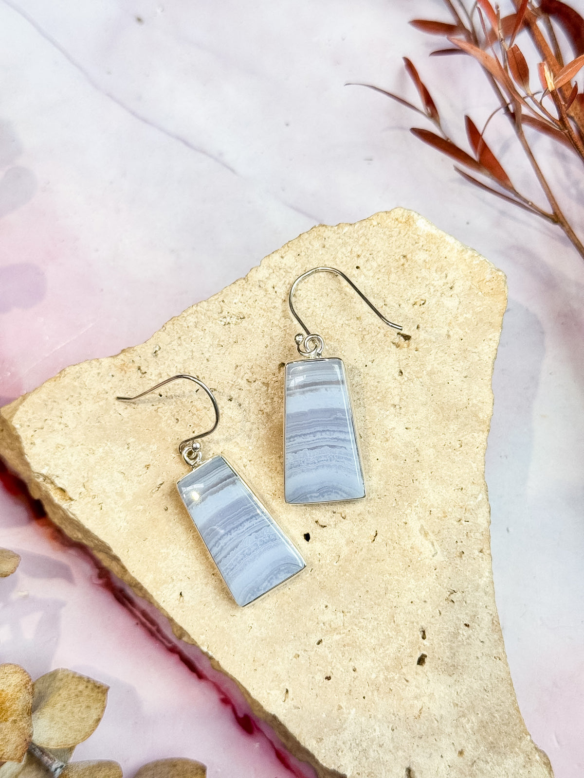 Blue Lace Agate Earrings