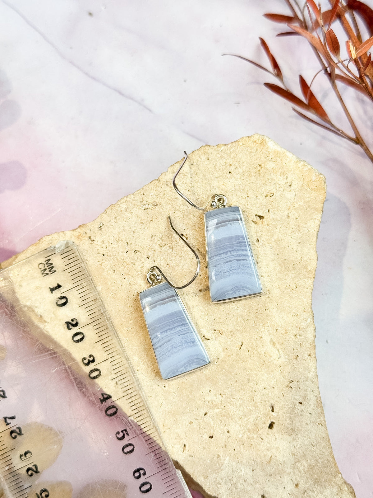 Blue Lace Agate Earrings