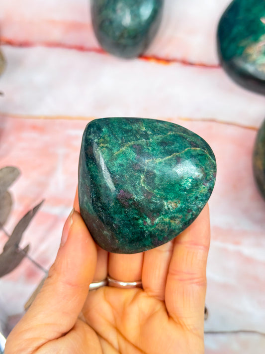 Ruby in Verdite Palmstones