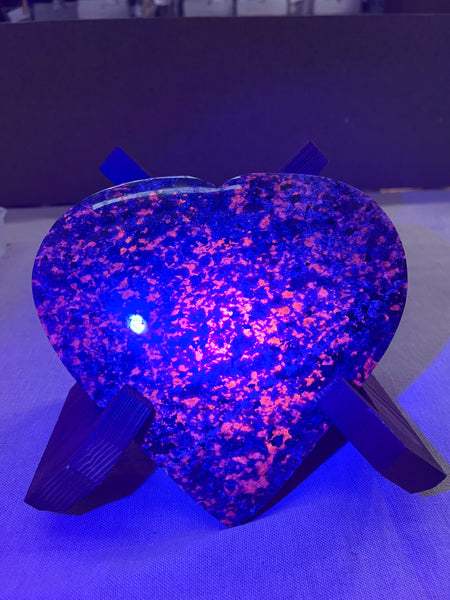 Large UV Reactive Yooperlite Heart