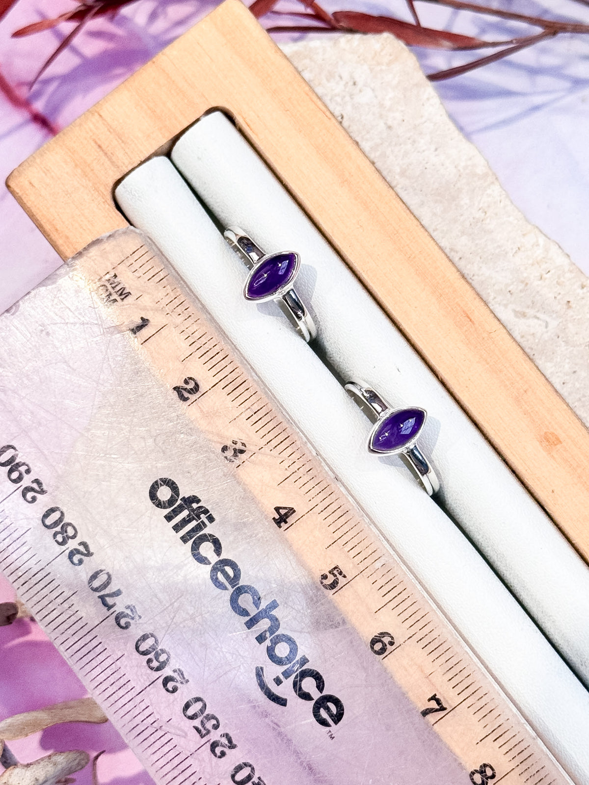 Dainty Amethyst Cat Eye Rings