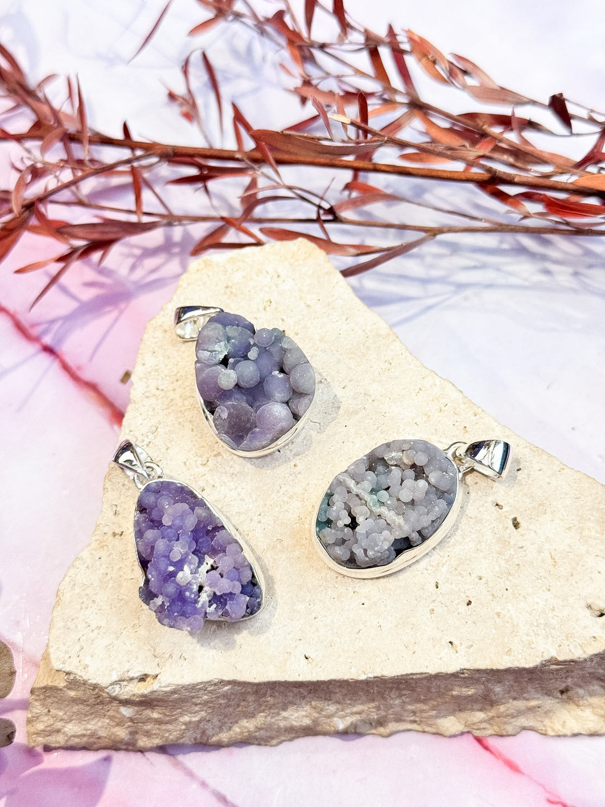 Grape Agate Pendants