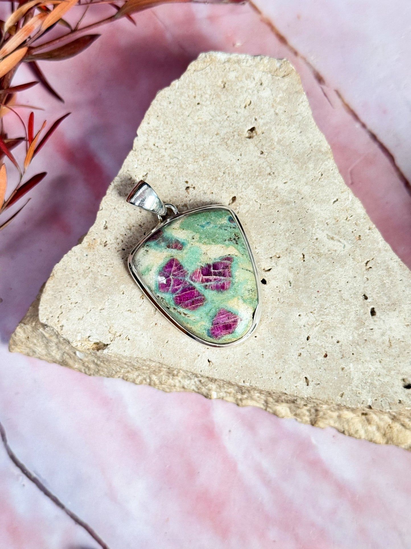 Ruby in Fuschite Pendants