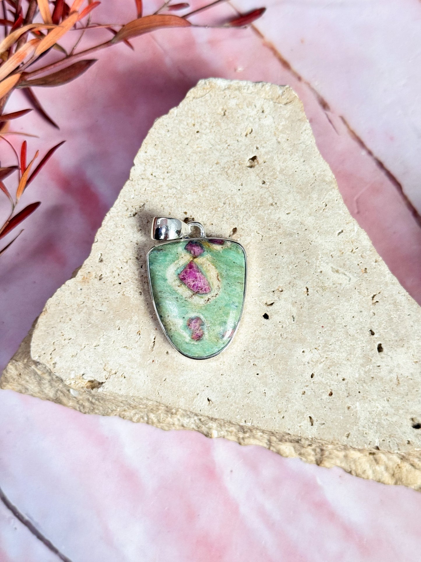 Ruby in Fuschite Pendants