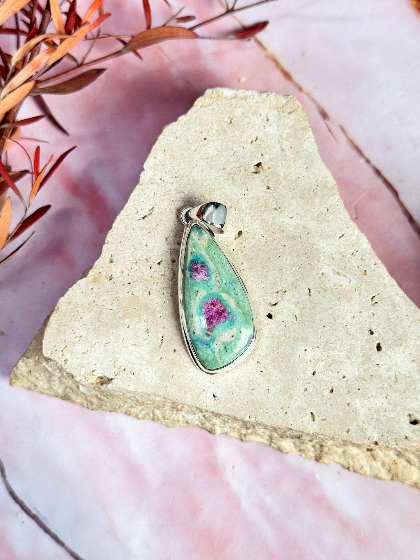 Ruby in Fuschite Pendants