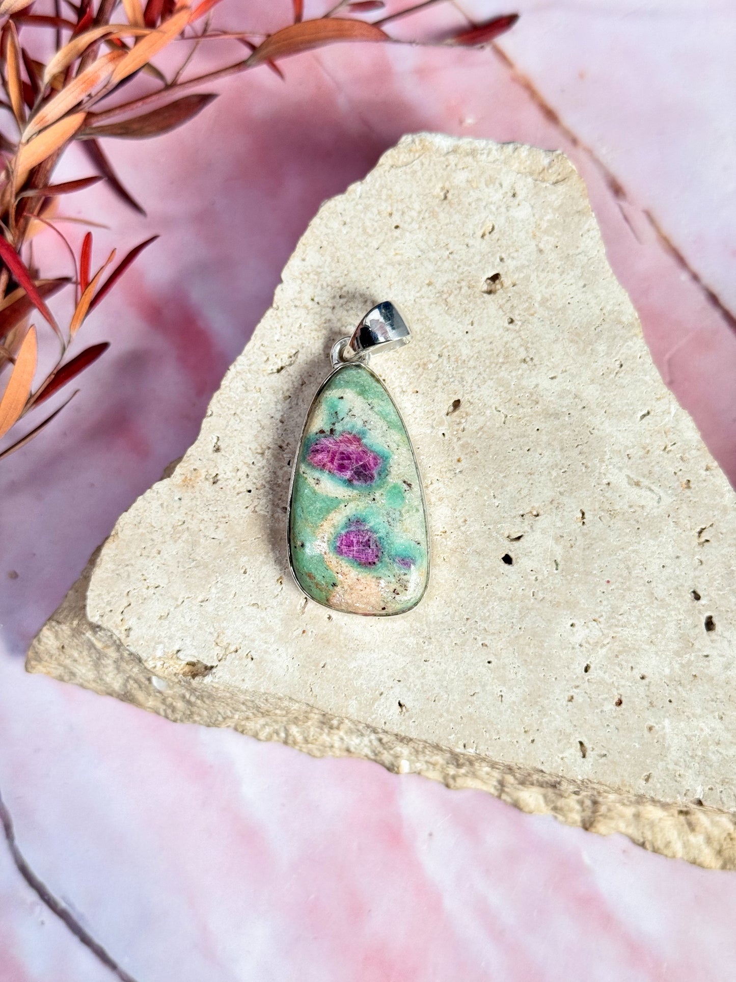 Ruby in Fuschite Pendants