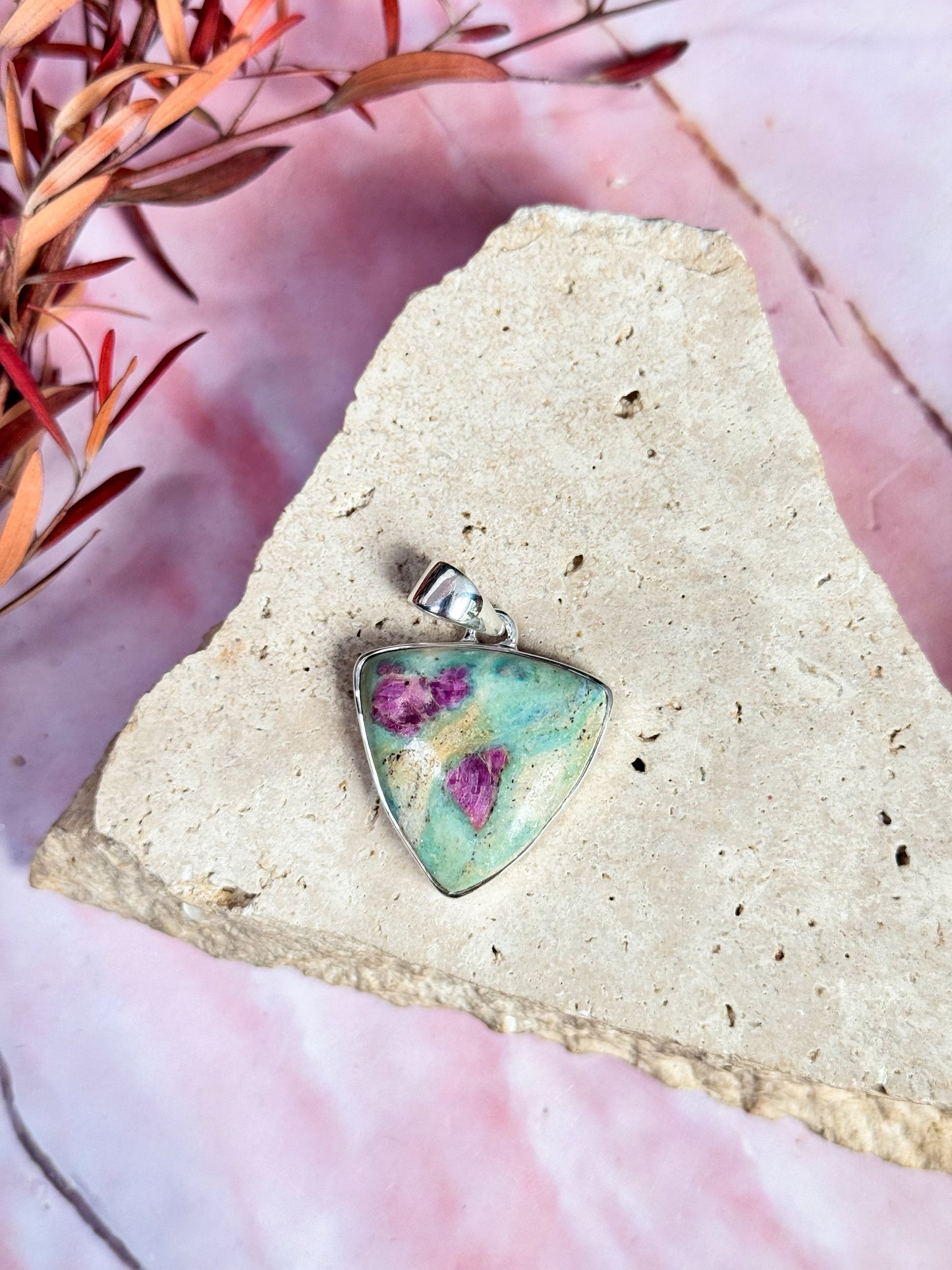 Ruby in Fuschite Pendants