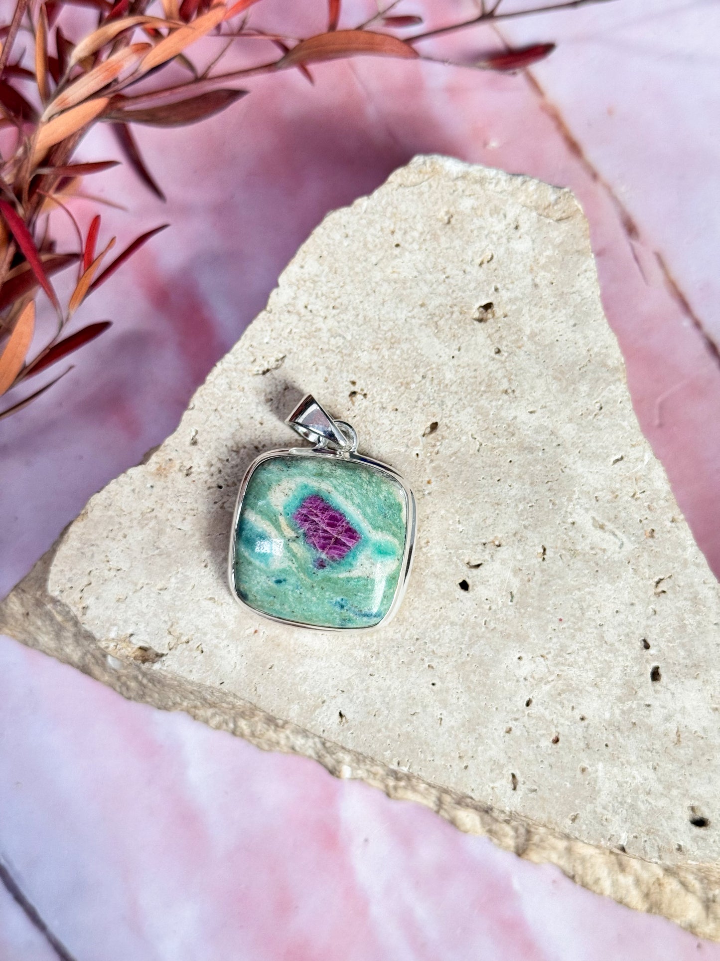 Ruby in Fuschite Pendants