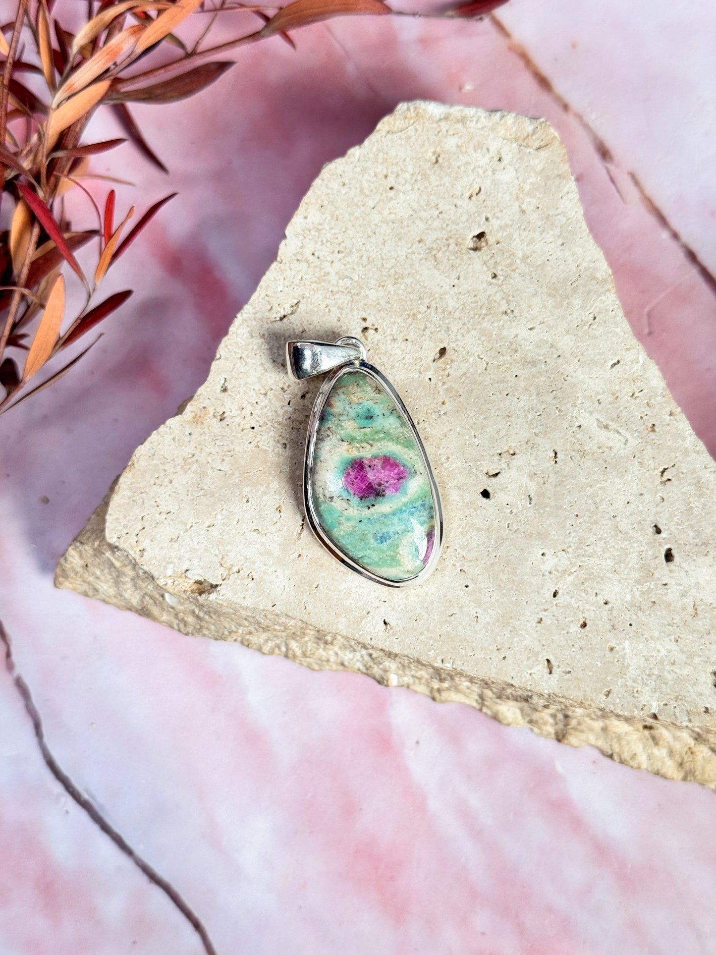 Ruby in Fuschite Pendants