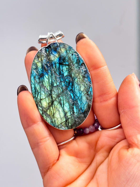 Statement Labradorite Rough Pendant