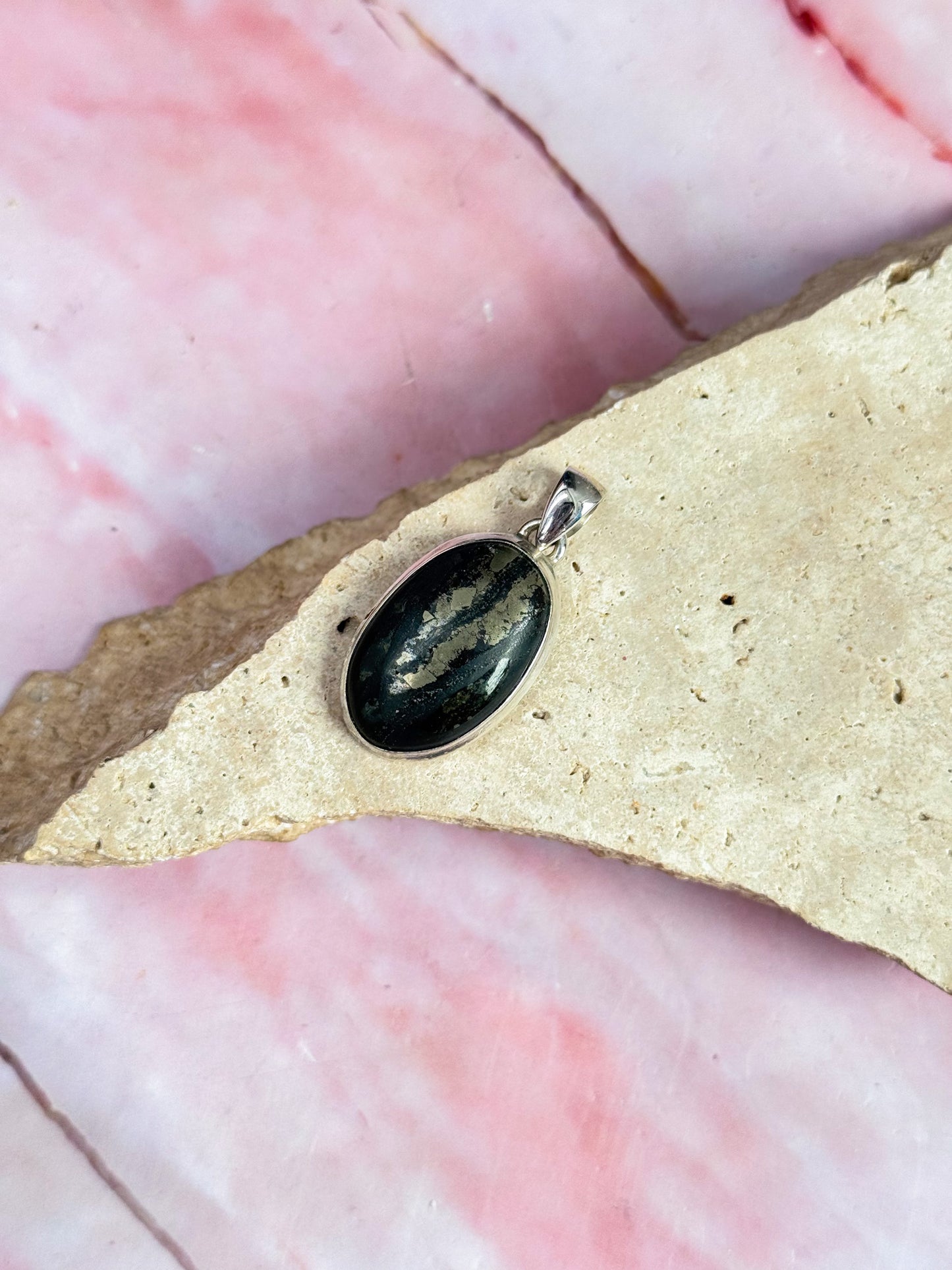 Pyrite in Basalt Pendant