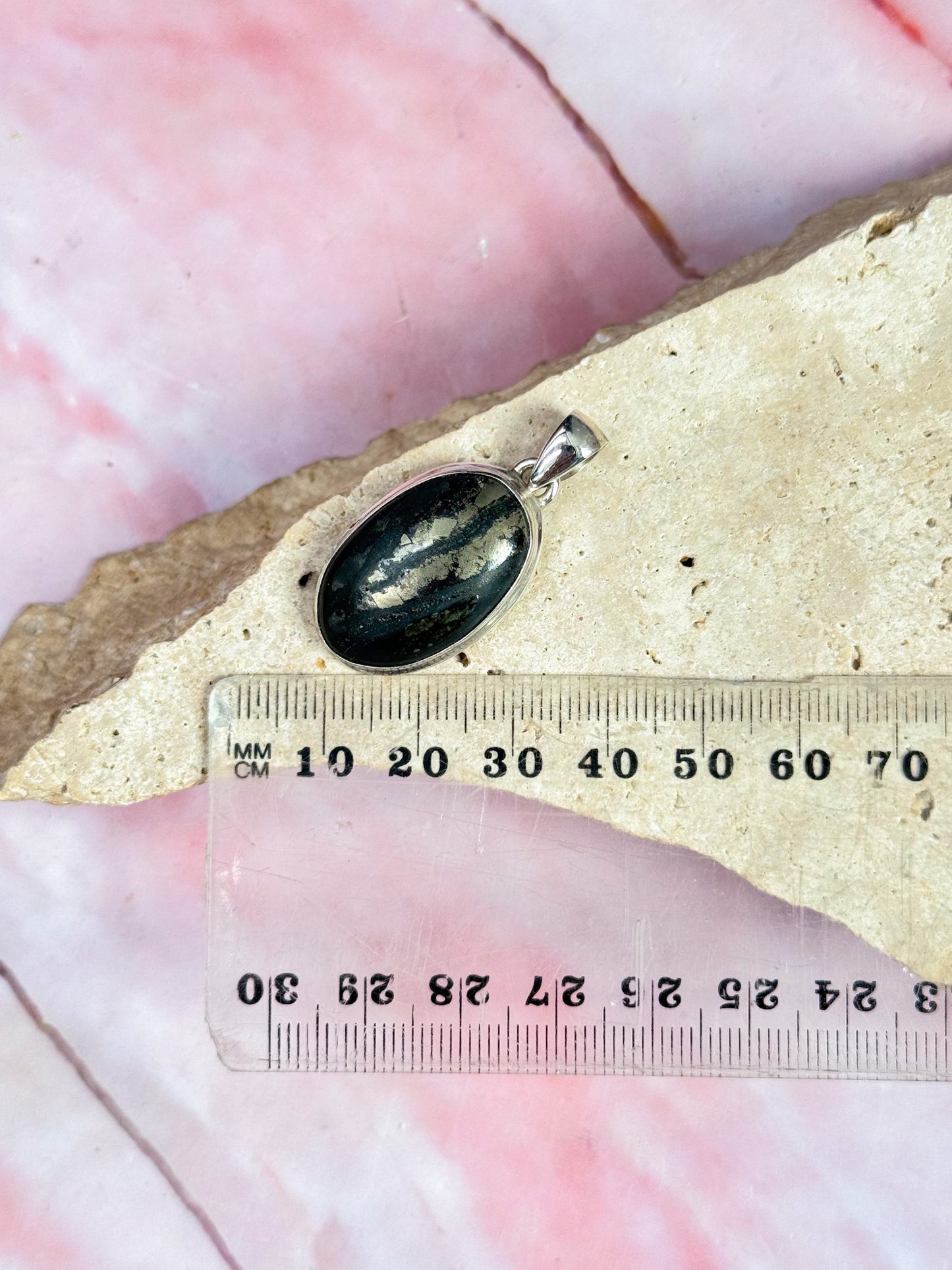 Pyrite in Basalt Pendant