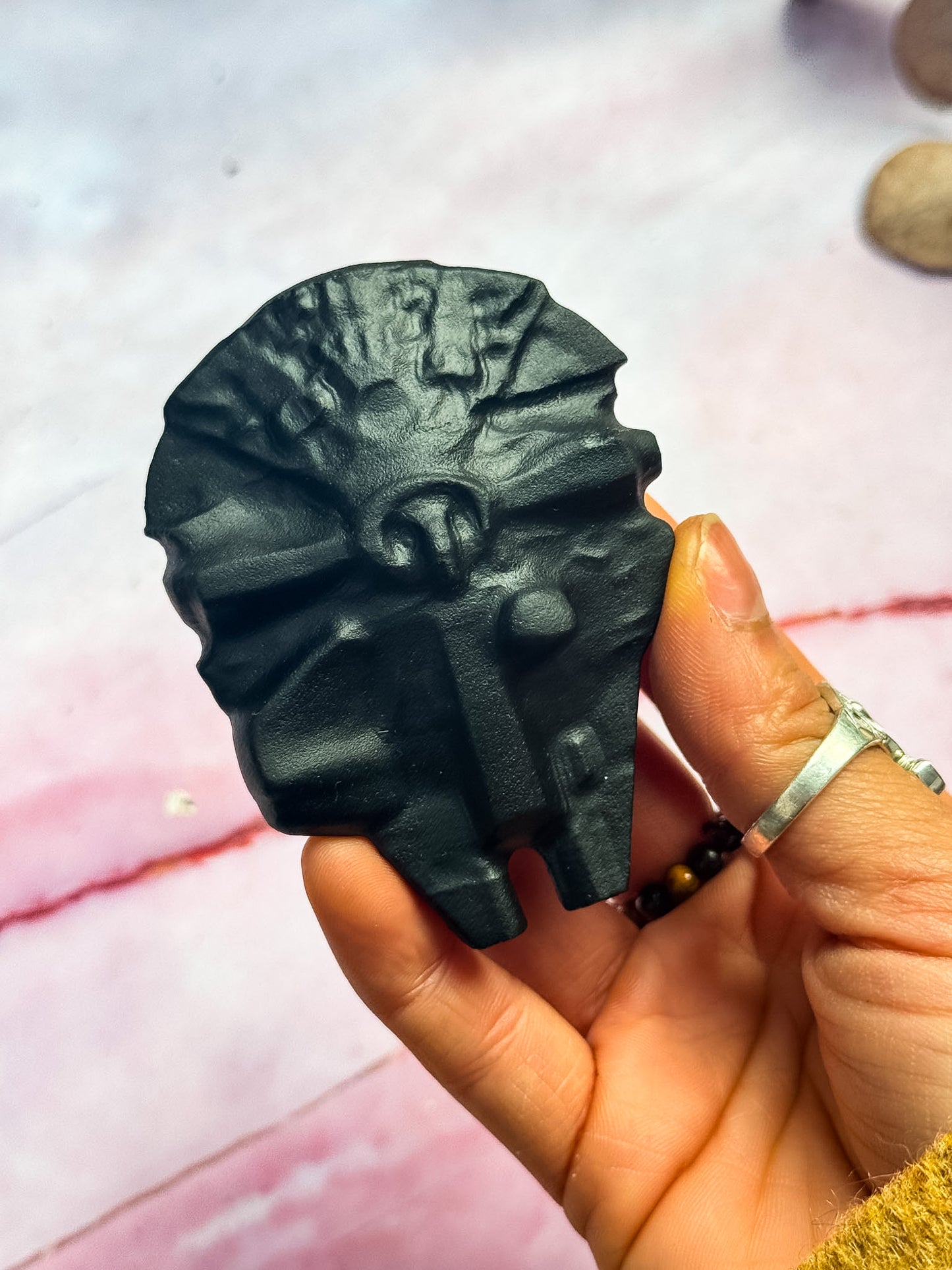 Obsidian Millenium Falcon Carvings