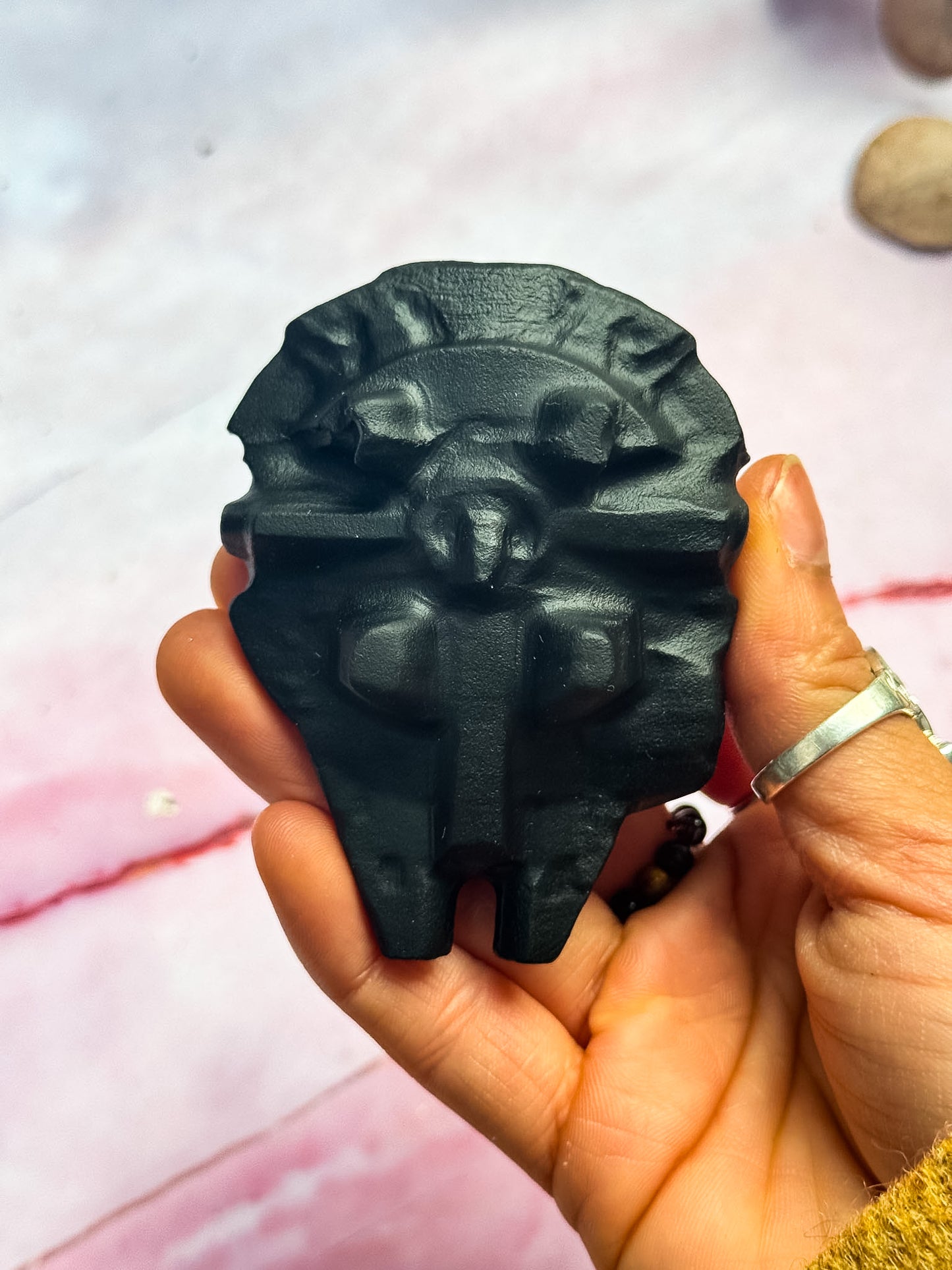 Obsidian Millenium Falcon Carvings