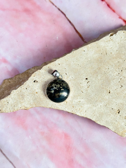 Pyrite in Basalt Pendant