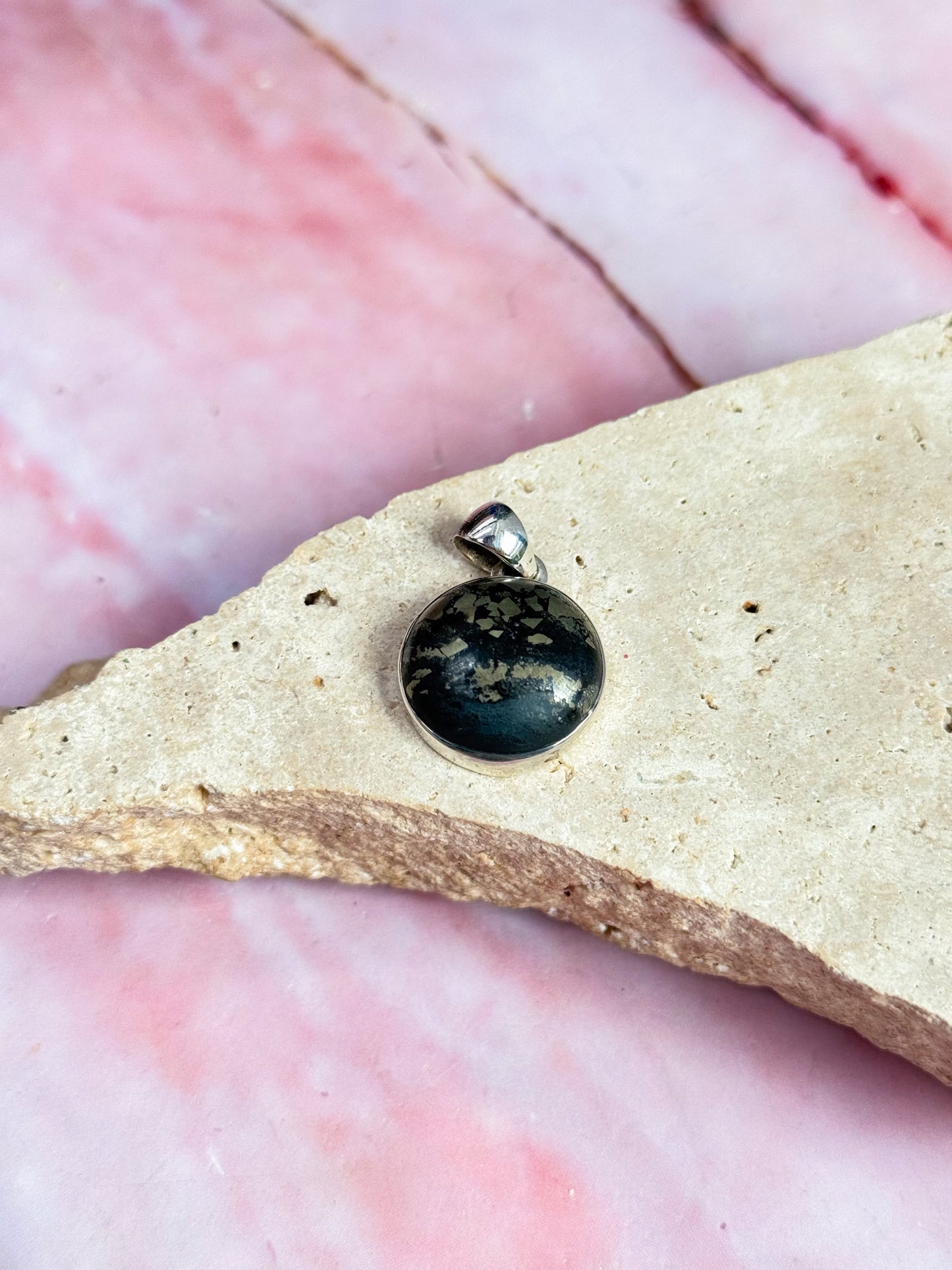 Pyrite in Basalt Pendant