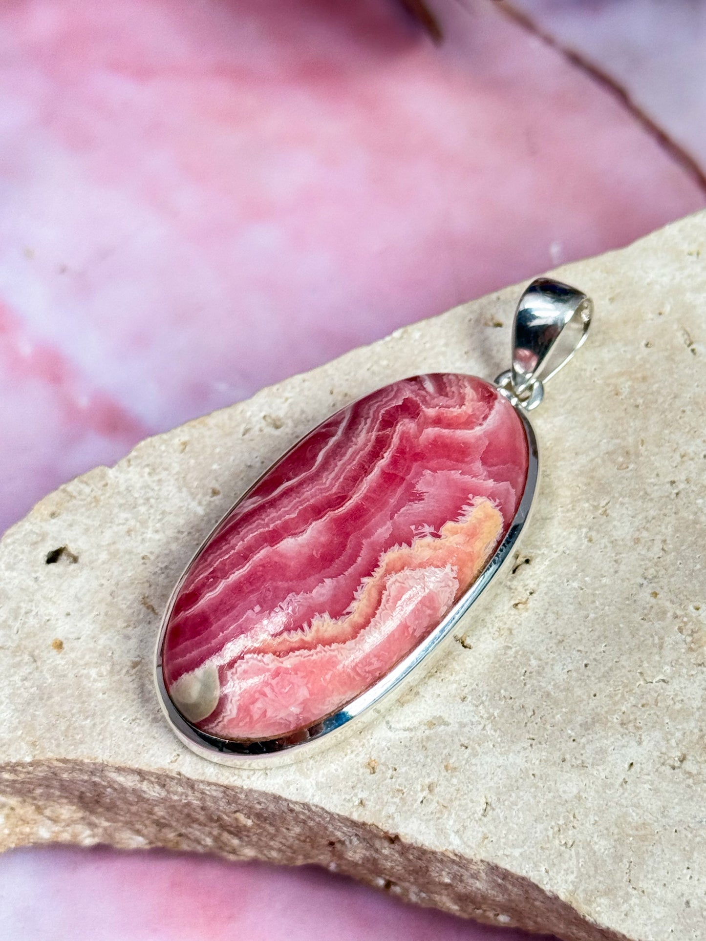 Rhodochrosite Statement Pendant