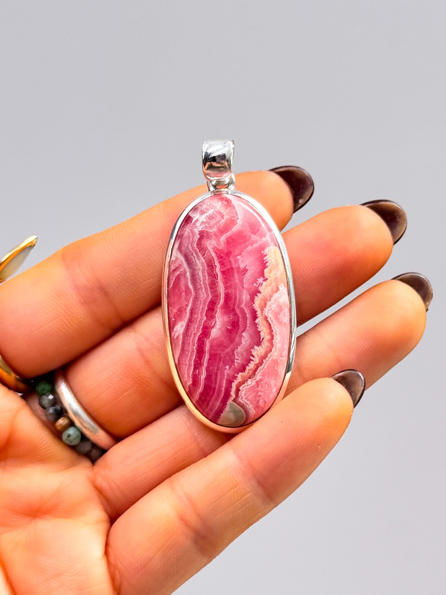 Rhodochrosite Statement Pendant