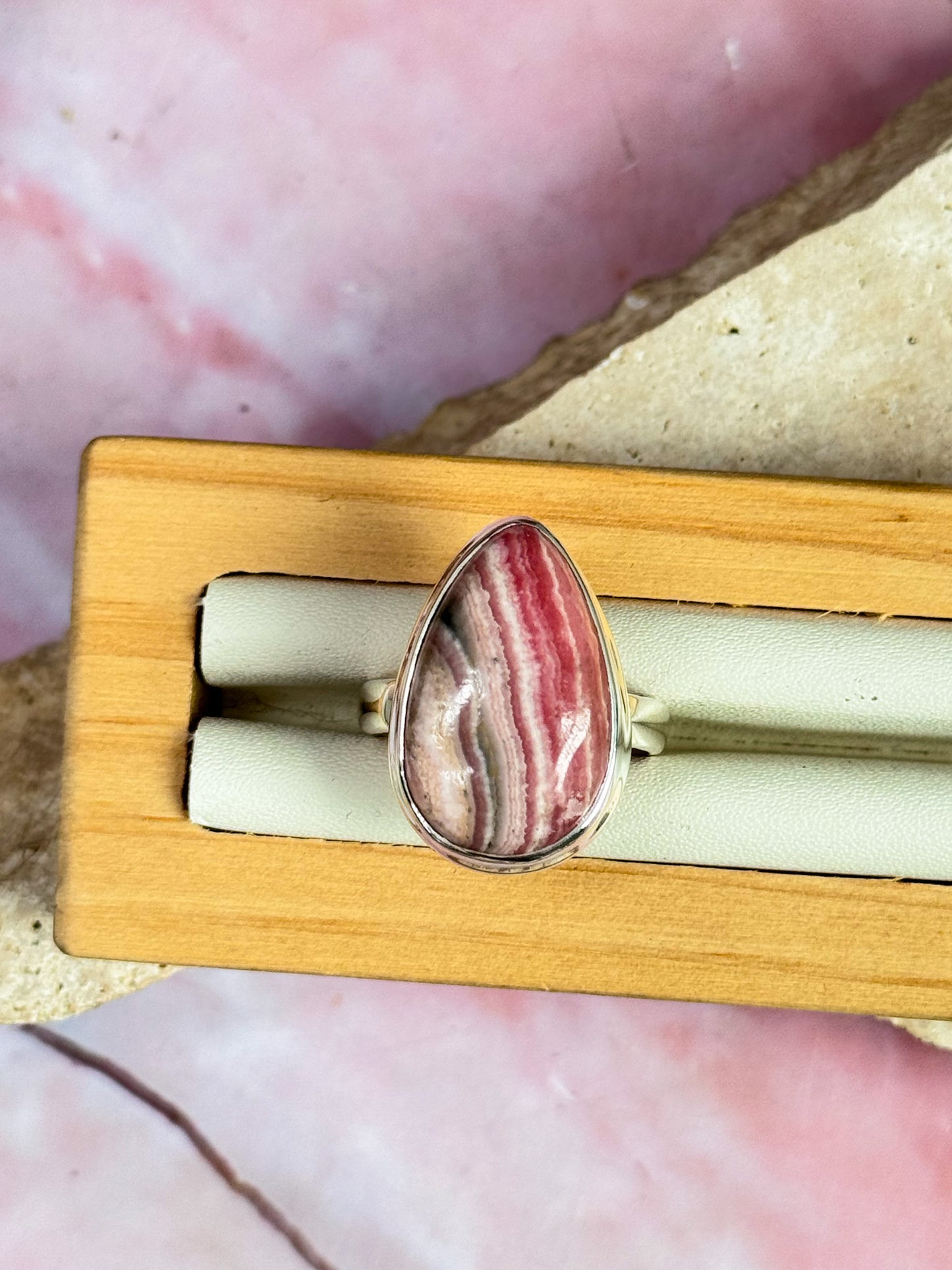 Rhodochrosite Rings