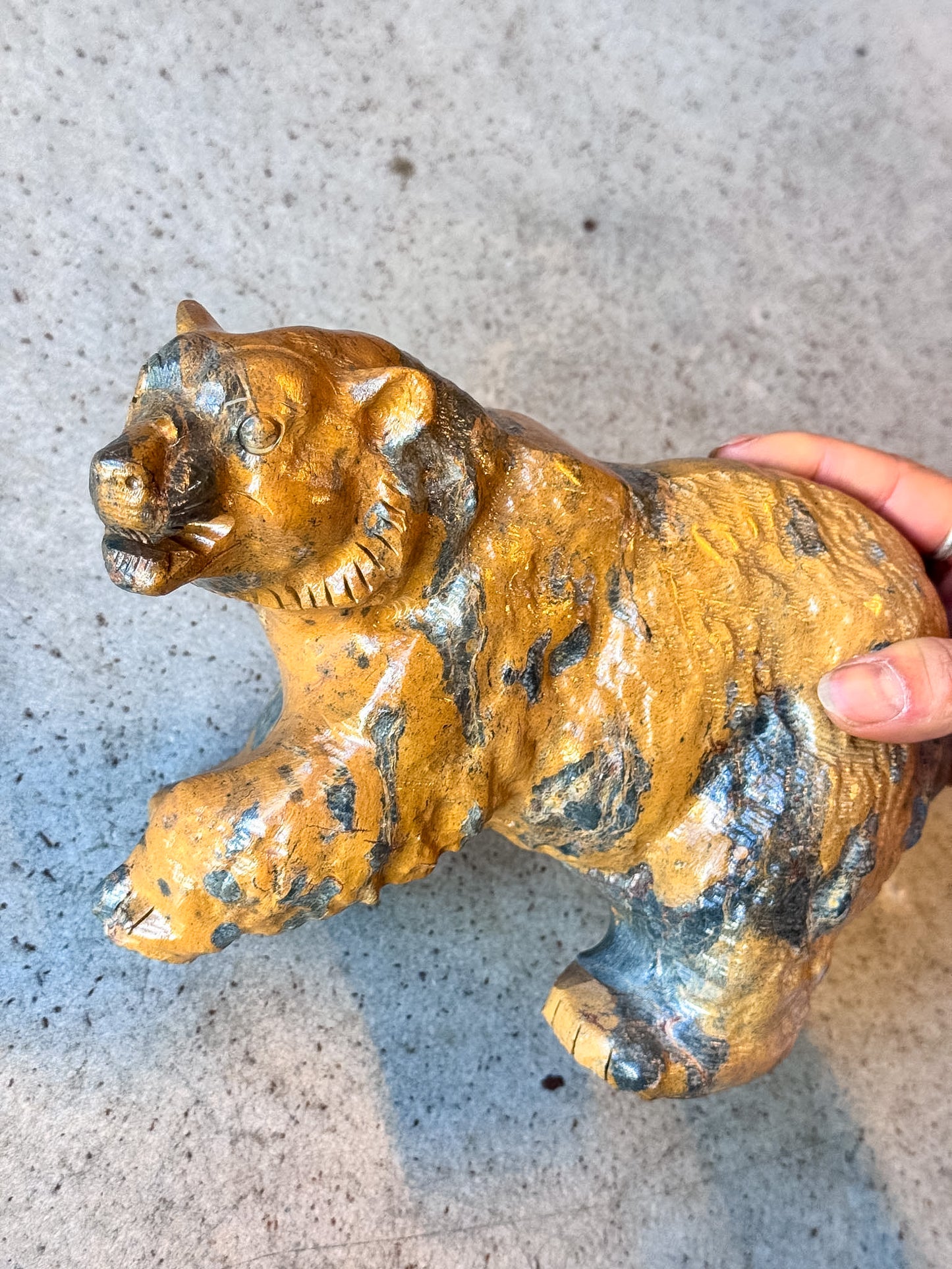 Yellow Jade Bear Carving