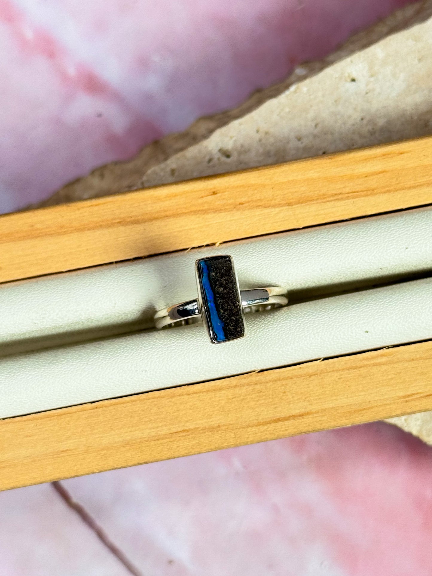 Australian Boulder Opal Ring - Size 7