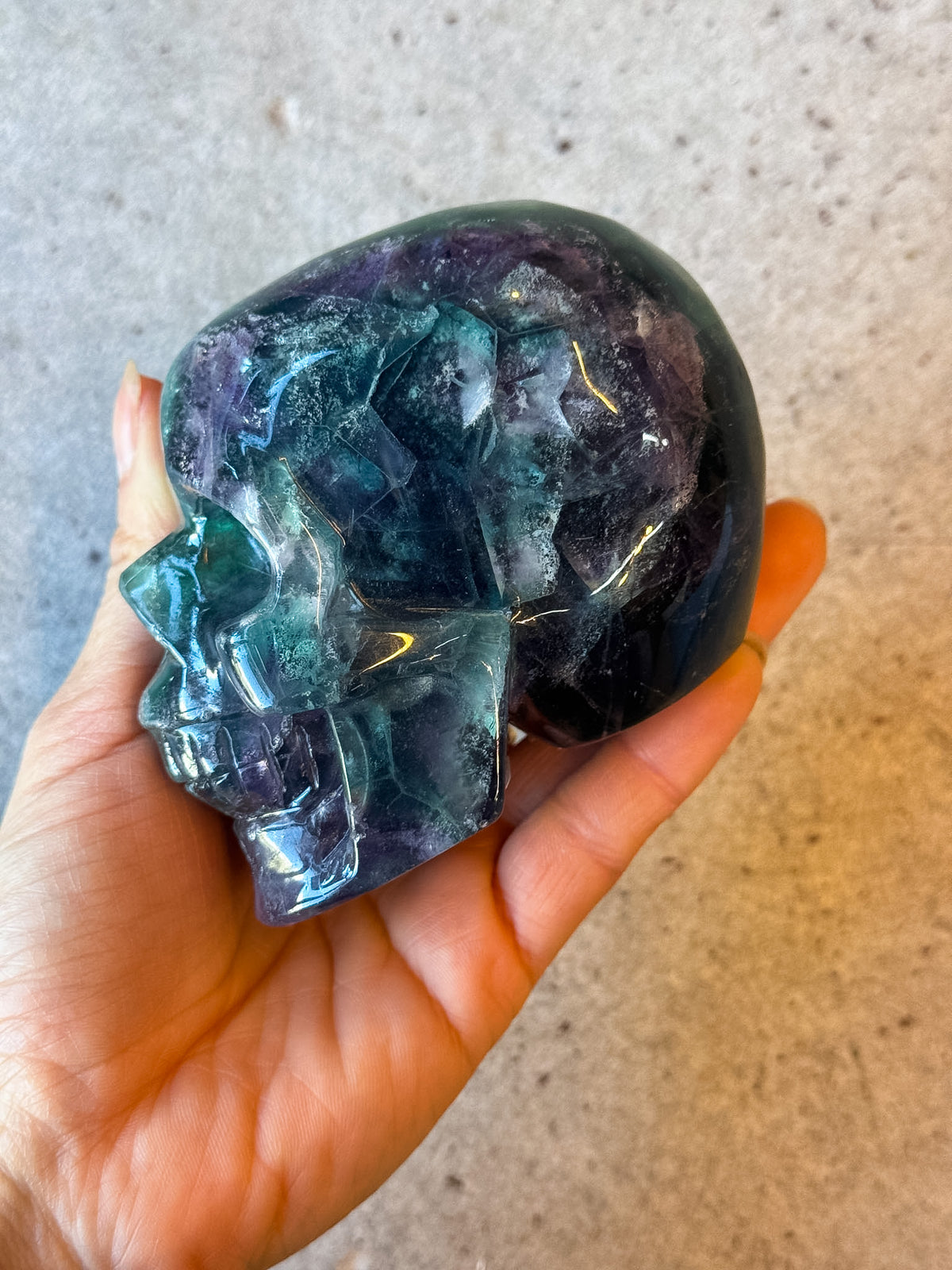 Rainbow Fluorite Skull