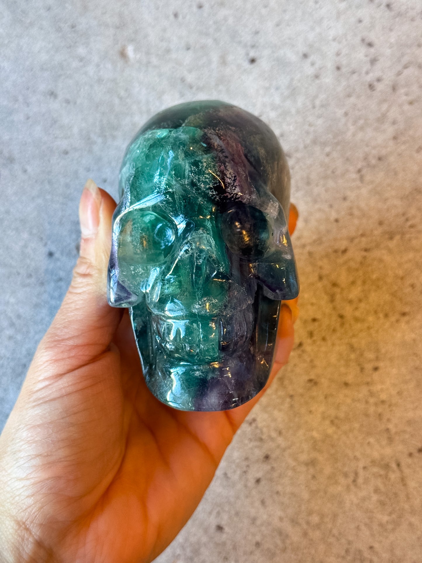 Rainbow Fluorite Skull