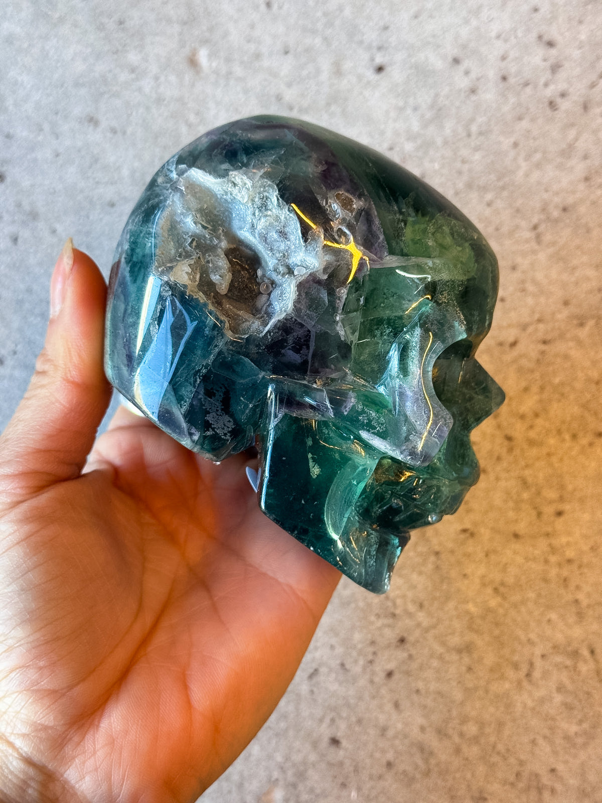 Rainbow Fluorite Skull