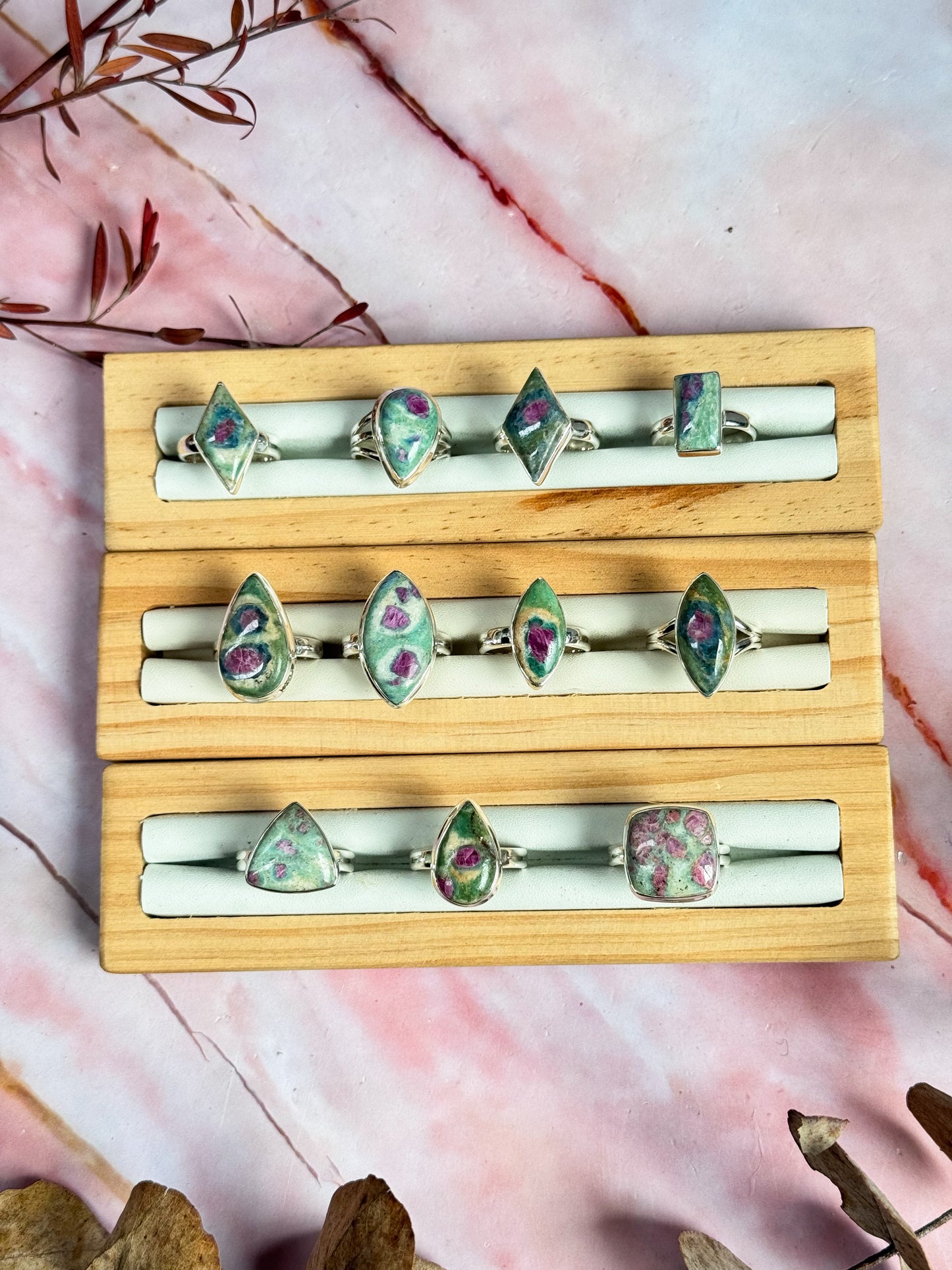 Ruby in Fuschite Rings