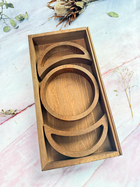 Triple Goddess Moon Wooden Bowls