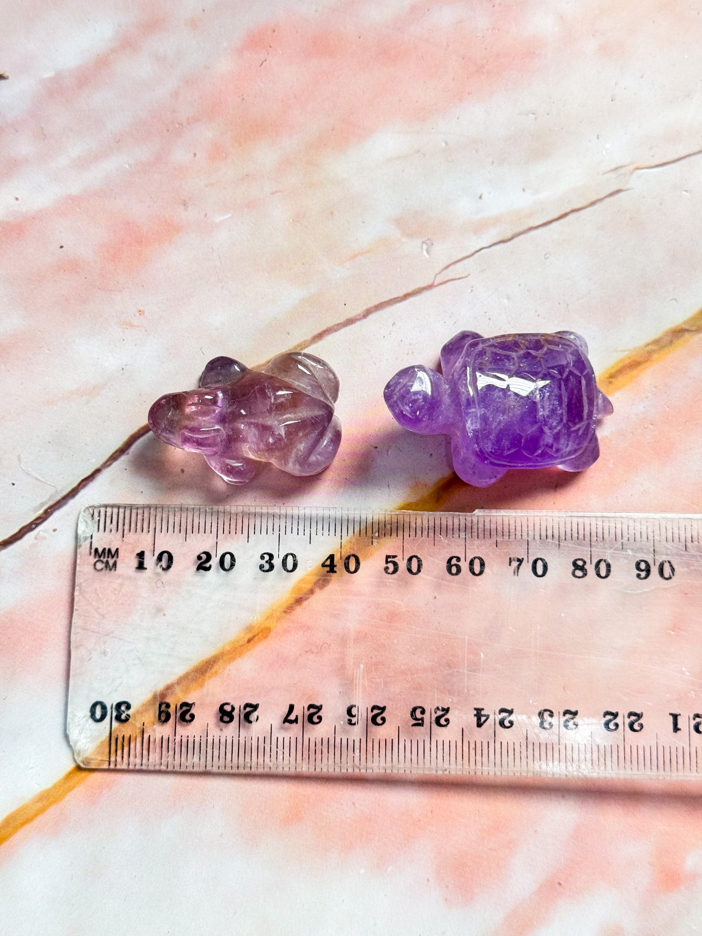 Amethyst Frog and Turtle Carvings