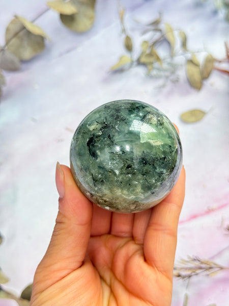 Prehnite with Epidote Sphere